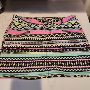 H&M Colorful Geometric Mini Skirt - Pink, Yellow, Black